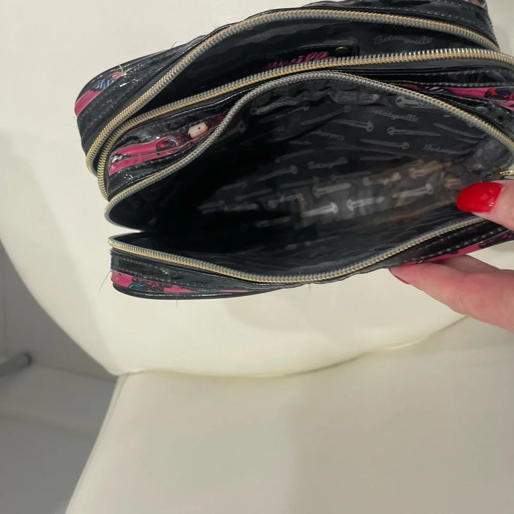 Betsey Johnson Pink Y2K Betseyville Graphic Cosmetic Bag